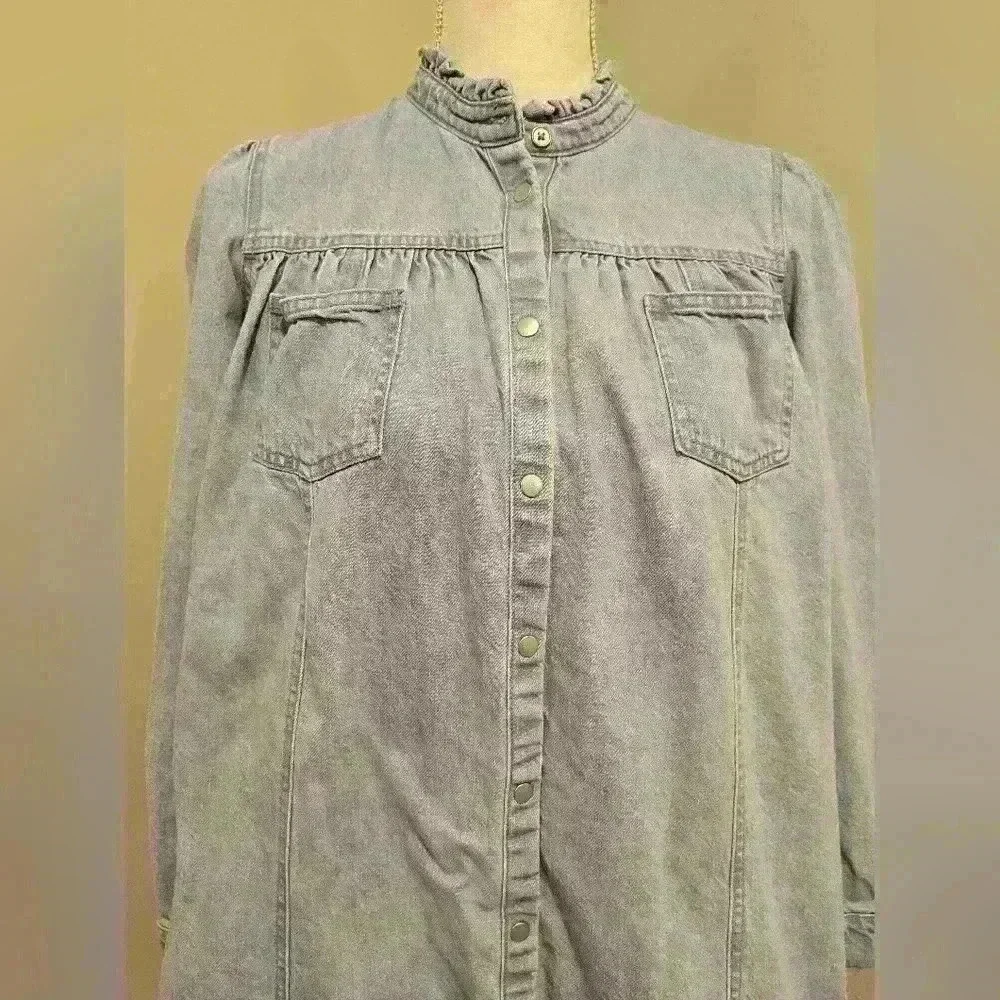next Girls Vintage Style Button Up Denim Jacket Size 12
